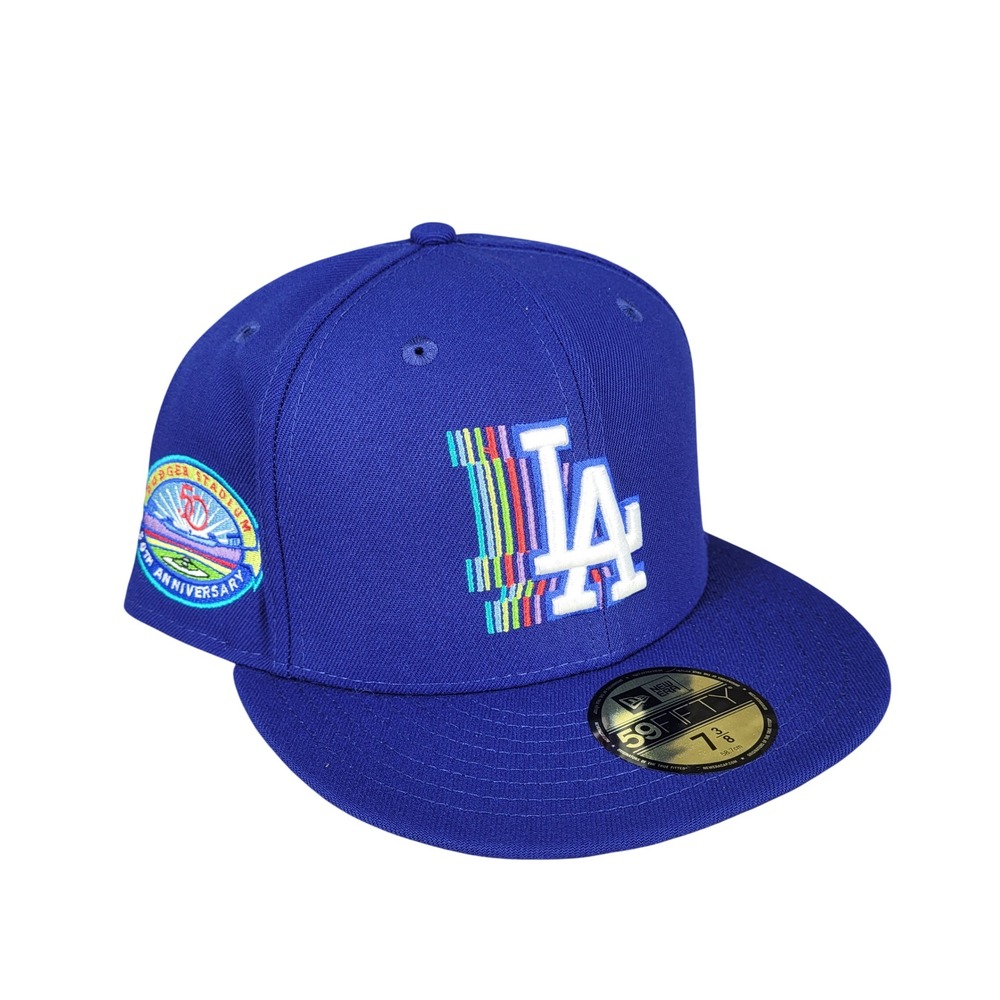 New Era Los Angeles Dodgers 59FIFTY Fitted Hat Royal Blue 50th Anniversary 7 3/8